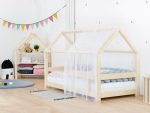 Luchtige mousseline bedhemel TERY met voorscherm voor kinderbed