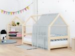 Luchtige mousseline bedhemel TERY met voorscherm voor kinderbed - Afbeelding 3