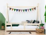 Tipi kinderbed NAKANA van hout met vaste veiligheidsbarrière - Afbeelding 2