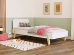 Eenpersoons kinderbed NOVA met rechthoekig hoofdeinde 90x200cm in Scandinavisch design