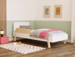 NOVA kinder eenpersoonsbed met rechthoekig hoofdeinde en zijwand 90x200 cm in Scandinavisch design