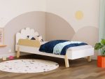 NOVA kinderbed, eenpersoons, met gebogen hoofdeinde en zijwand 90x200cm in Scandinavisch design