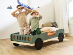 BEEP autobed in de vorm van een jeep van massief hout 80x160 cm