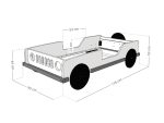 BEEP autobed in de vorm van een jeep van massief hout 80x160 cm - Afbeelding 8