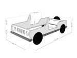Autobed SAFARI in jeepmorm van massief hout 80x160 cm - Afbeelding 8