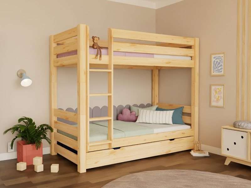 Stapelbed voor kinderen ATLAS - massief hout 90x200 cm