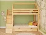 Stapelbed huisje ALPY met zijdelingse opbergtrap – 90x200 cm - Afbeelding 9
