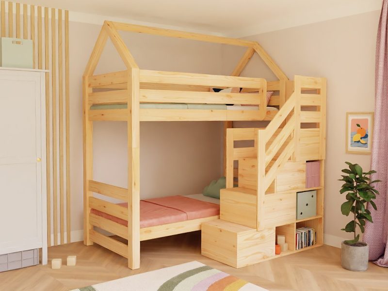 Stapelbed ALPY met opbergtrap