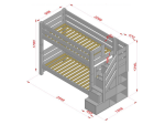 Stapelbed huisje ALPY met zijdelingse opbergtrap – 90x200 cm - Afbeelding 16