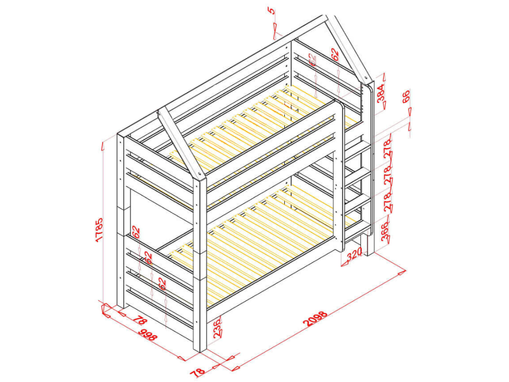 Stapelbed Alpy Met Ladder – 90X200 Cm - Afbeelding 13