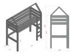 Hutbed hoogslaper MANASLU met ladder – 90x200 cm - Afbeelding 9